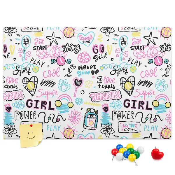 Doodle pattern cork memo board