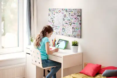 Doodle pattern cork memo board