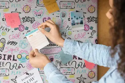 Doodle pattern cork memo board