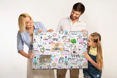 Doodle pattern cork memo board