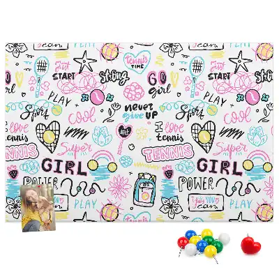 Doodle pattern cork memo board