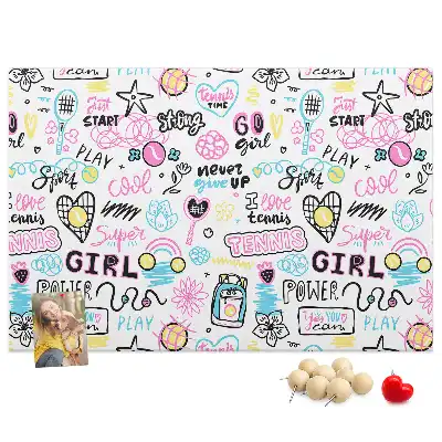 Doodle pattern cork memo board