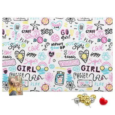 Doodle pattern cork memo board