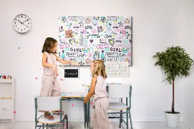 Doodle pattern cork memo board