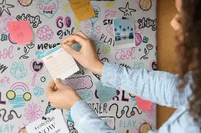 Doodle pattern cork memo board
