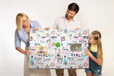 Doodle pattern cork memo board