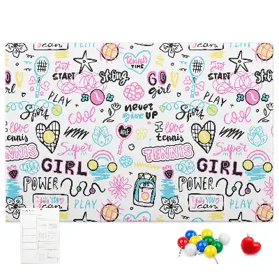 Doodle pattern cork memo board