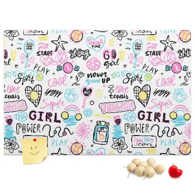 Doodle pattern cork memo board