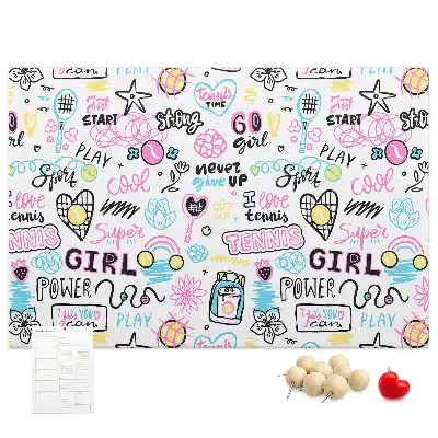 Doodle pattern cork memo board