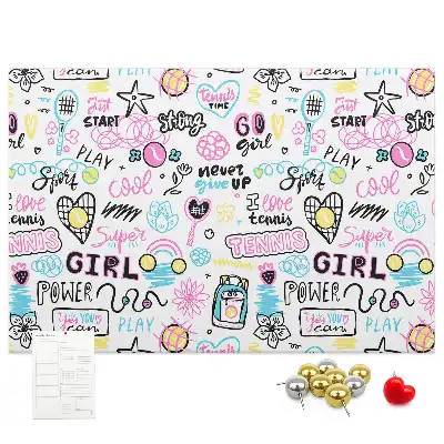 Doodle pattern cork memo board