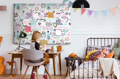 Doodle pattern cork memo board