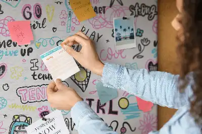 Doodle pattern cork memo board