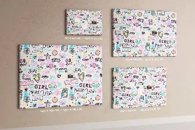 Doodle pattern cork memo board