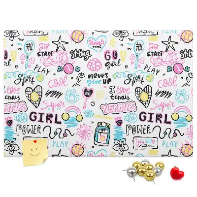 Doodle pattern cork memo board