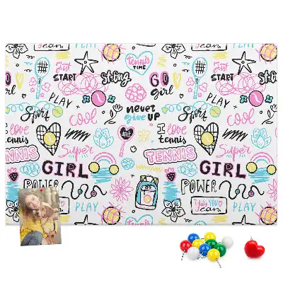 Doodle pattern cork memo board