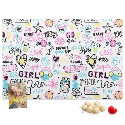 Doodle pattern cork memo board