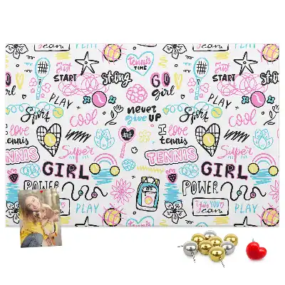 Doodle pattern cork memo board