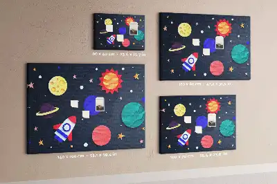 Children's Space Themed Printed Cork Memo Board