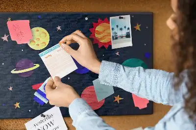 Children's Space Themed Printed Cork Memo Board