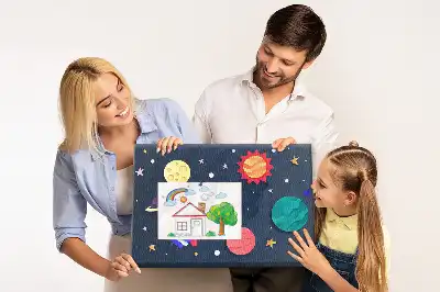 Children's Space Themed Printed Cork Memo Board