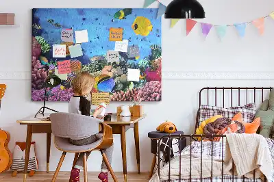 Cork memo board Underwater life