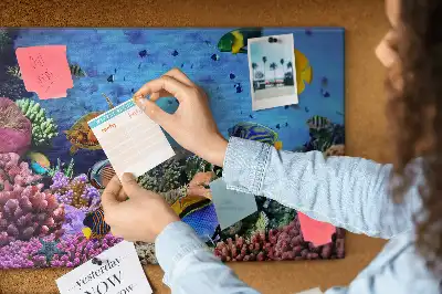 Cork memo board Underwater life