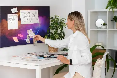 Cork memo board with 3D smoke abstraction design