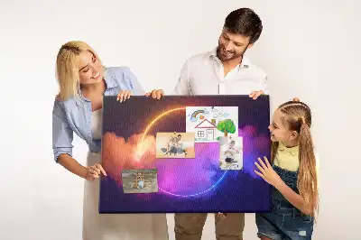 Cork memo board with 3D smoke abstraction design