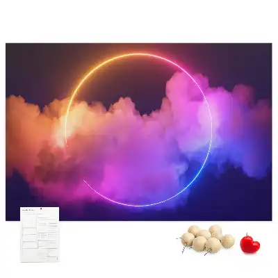 Cork memo board with 3D smoke abstraction design
