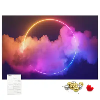 Cork memo board with 3D smoke abstraction design