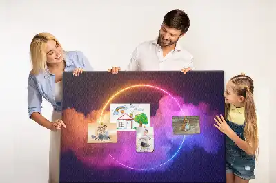 Cork memo board with 3D smoke abstraction design