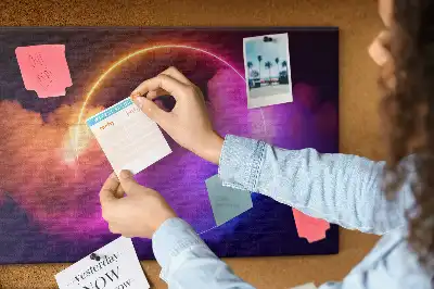 Cork memo board with 3D smoke abstraction design