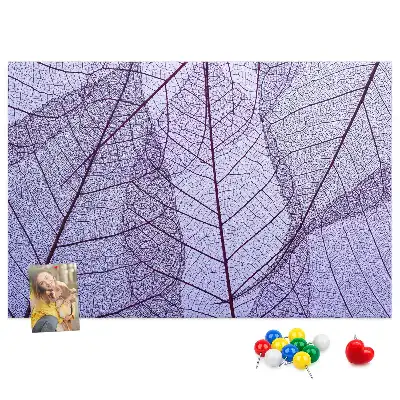 Nature Printed Cork Board with Leaf Design