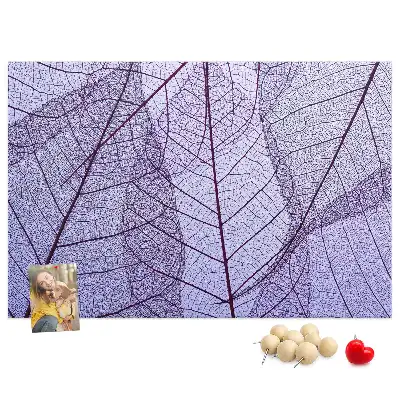 Nature Printed Cork Board with Leaf Design