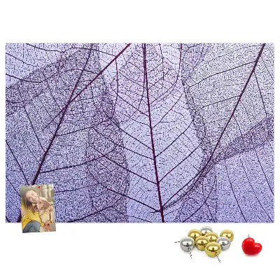 Nature Printed Cork Board with Leaf Design
