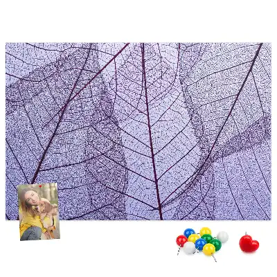 Nature Printed Cork Board with Leaf Design