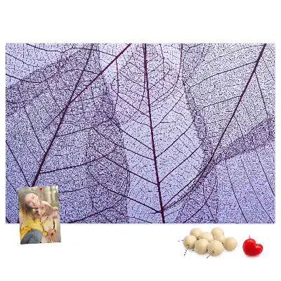 Nature Printed Cork Board with Leaf Design