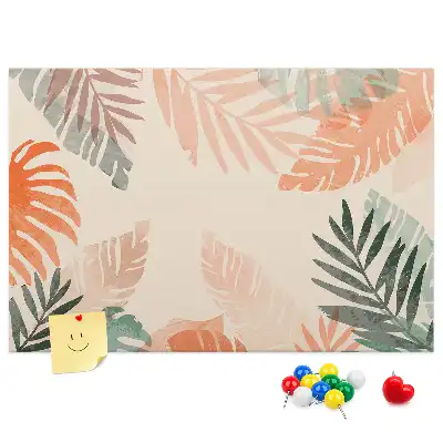 Botanical Leaves Printed Cork Memo Board