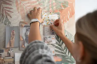 Botanical Leaves Printed Cork Memo Board