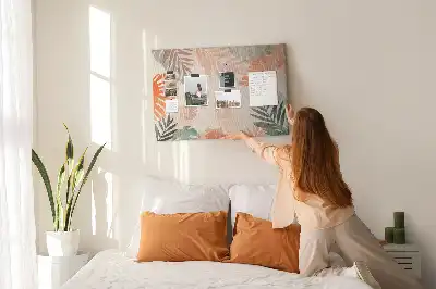Botanical Leaves Printed Cork Memo Board