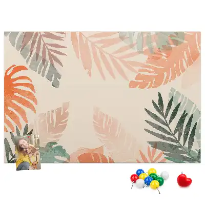 Printed Cork Memo Board Botanical leaves