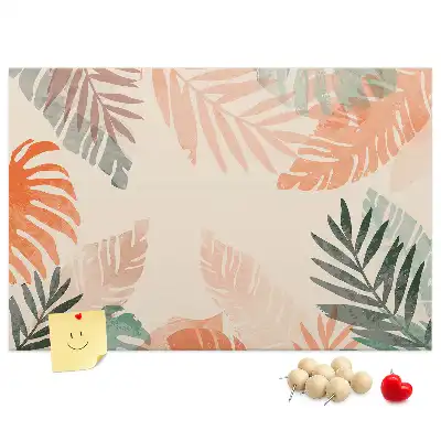 Printed Cork Memo Board Botanical leaves
