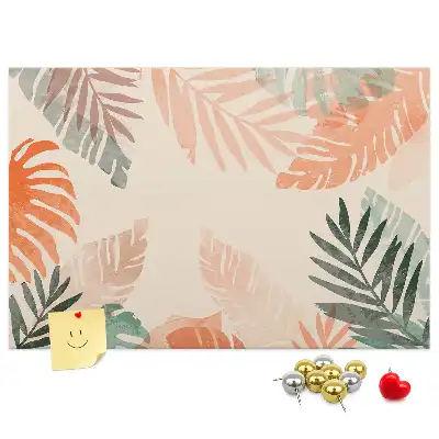 Printed Cork Memo Board Botanical leaves