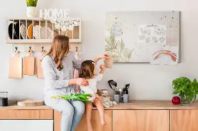 Printed Gold Line Art Cork Board