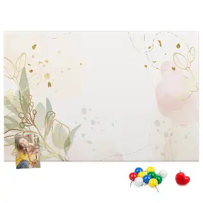 Printed Gold Line Art Cork Board