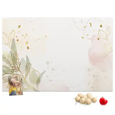 Printed Gold Line Art Cork Board