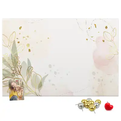 Printed Gold Line Art Cork Board