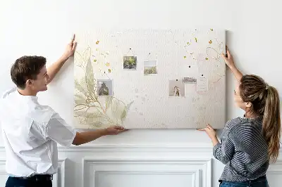 Printed Gold Line Art Cork Board