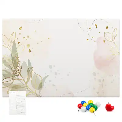 Printed Gold Line Art Cork Board