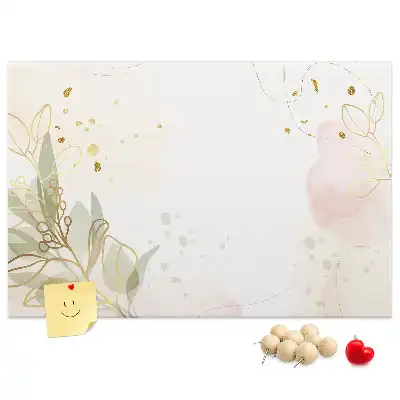 Printed Gold Line Art Cork Board